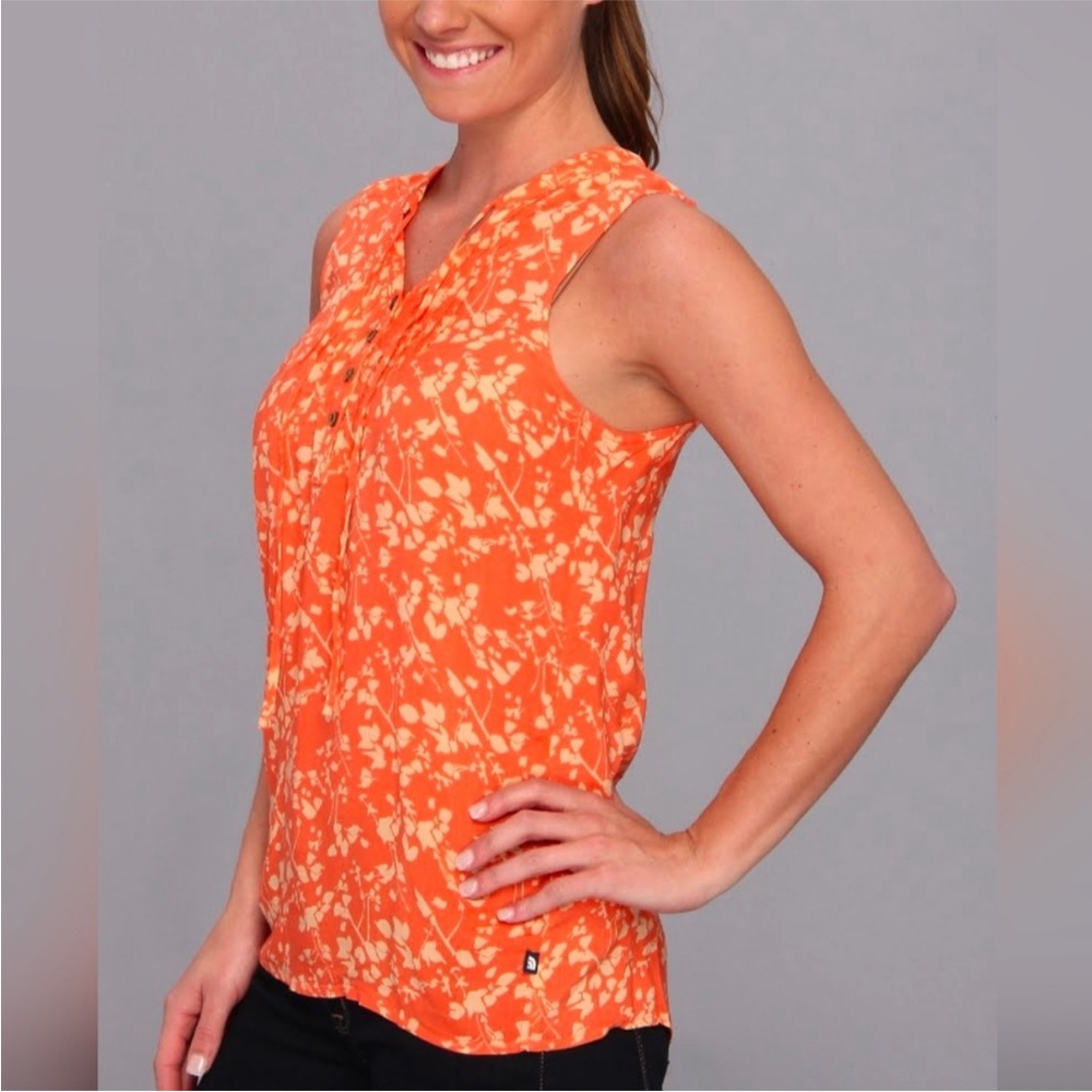 The North Face Orange Floral Tank Top Size XL